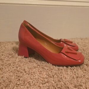 Women’s Coral Patent Block Heel Pumps